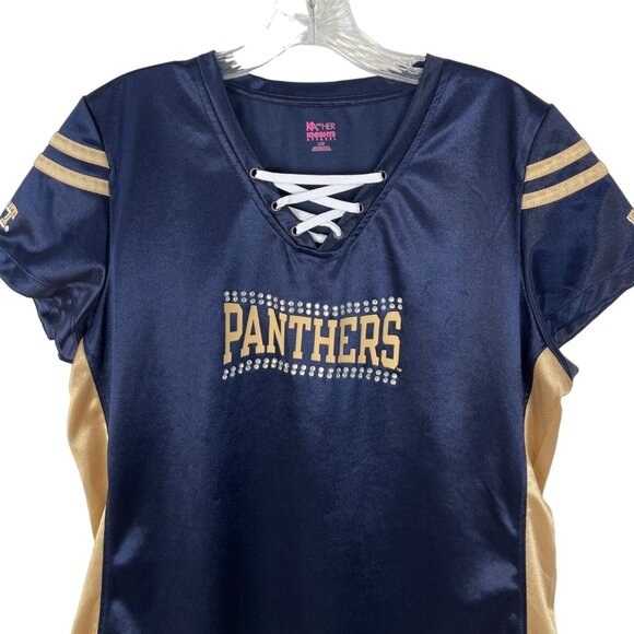 Pittsburgh Panthers Womens Shirt Blue Gold NCAA Knights Apparel for Her Sz Large - Picture 3 of 9